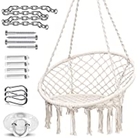 Ohuhu Hamaca Colgante Columpio con Silla Colgante Kit de Montaje para Colgar- Duradero- Fabricado con Cuerda de algodón…